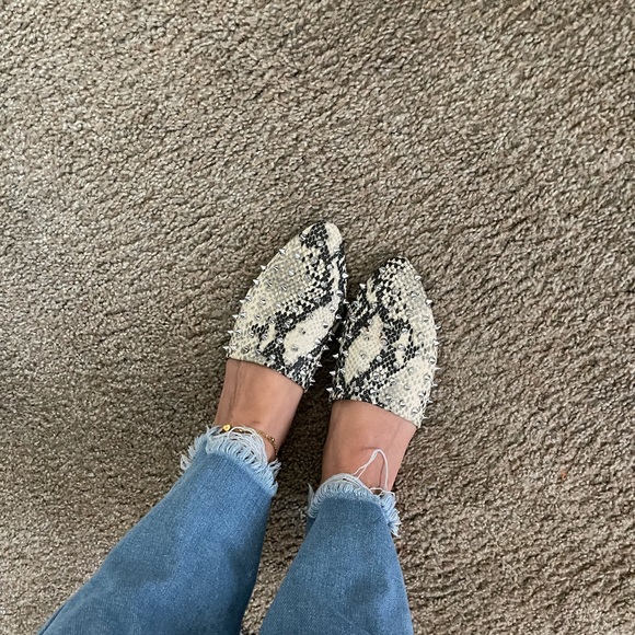 Qupid snake skin studded mules - Picture 3 of 3